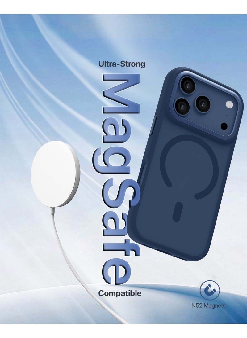 INFINYTY iPhone 17 Pro Max Premium Matte Case, Metallic Accents- Modo Blue, Frosted PC Back, TPU Frame, Metallic Camera Frame for Strength, MagSafe Compatible with N52 Magnet, Metallic Buttons, Anti-Slip Soft-Touch Grip, Military Grade Drop-Protection, Infinyty Lite - Image 3